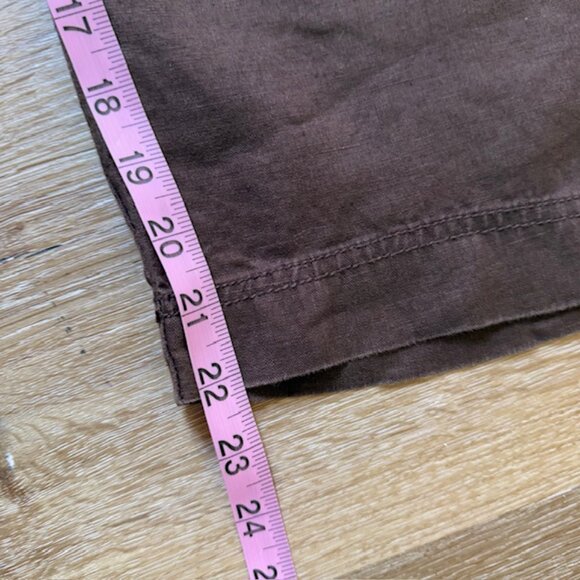 Womens 100% Linen Wide Leg Pants Size 6 Cropped Coastal Boho Beach Neutral - Picture 8 of 12